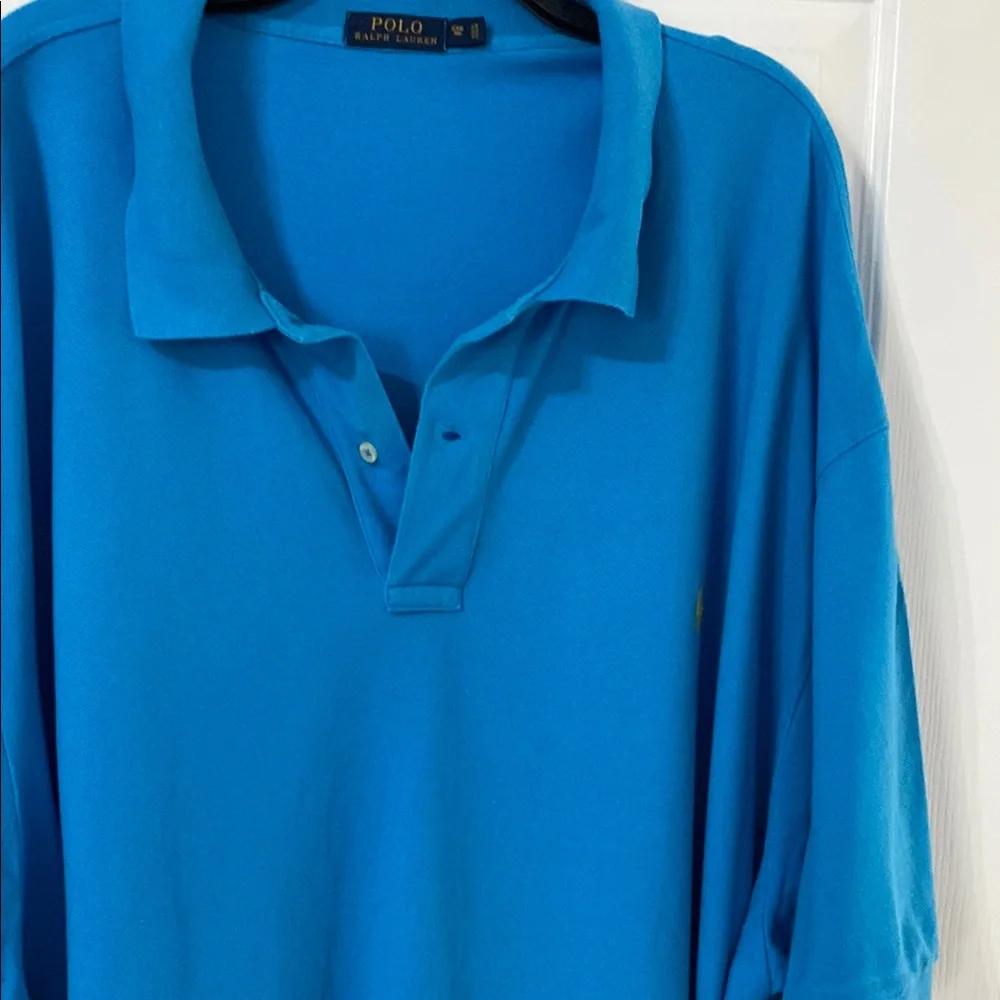 Men’s Polo Ralph Lauren Blue Shirt with Yellow Logo - Picture 4 of 4